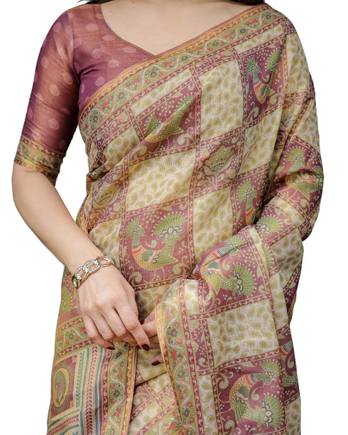 Vasthrlay Handloom Turquoise Traditional Saree
