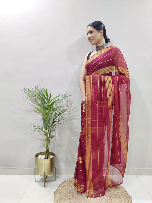 Vasthrlay Georgette Unstitched Jamli Free Ethnic Wear