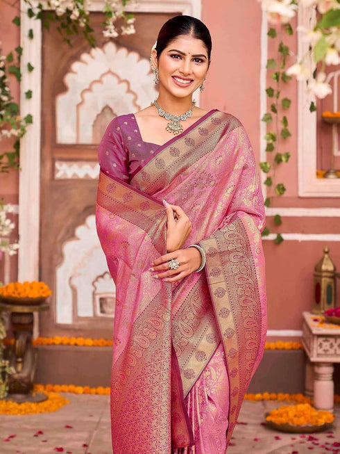 Vasthrlay Banarasi Light Turquoise Saree