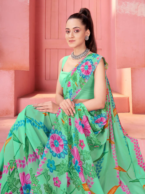 Vasthrlay Georgette Printed Saree