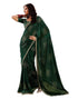 Vasthrlay Georgette Embroidery Unstitched Dark Green Saree