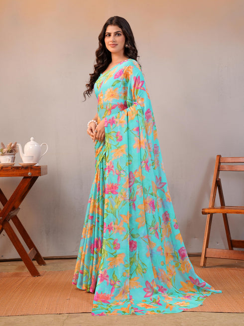 Vasthrlay Chiffon Floral Saree