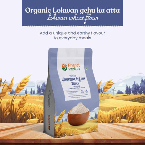 Bharat Vedica Organic Lokwan Wheat Flour Organic Lokwan Gehu ka Atta