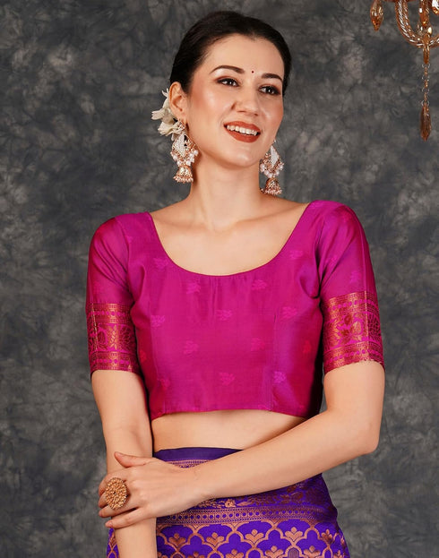 Vasthrlay Banarasi Kanjeevaram Unstitched Beige Saree