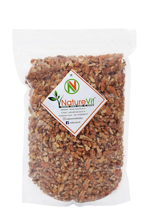 NatureVit Broken Walnut Kernels Akhrot Without Shell, Natural