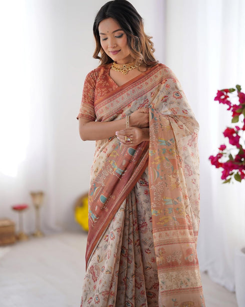 Vasthrlay Handloom Geometric Tassels Saree