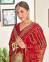 Vasthrlay Georgette Embroidery Unstitched Pink Saree