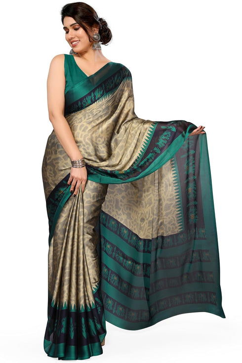Vasthrlay Fashion Chiffon Turquoise Ethnic Wear