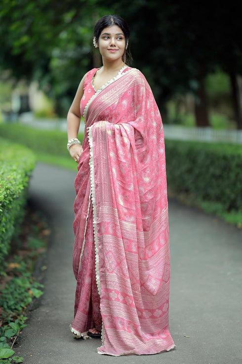 Vasthrlay Fashion Chiffon Paisley Printed Ethnic Wear
