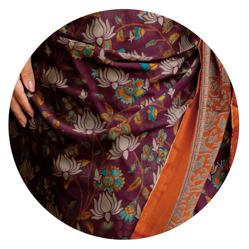 Vasthrlay Fashion Chiffon Printed Navy Ethnic Wear