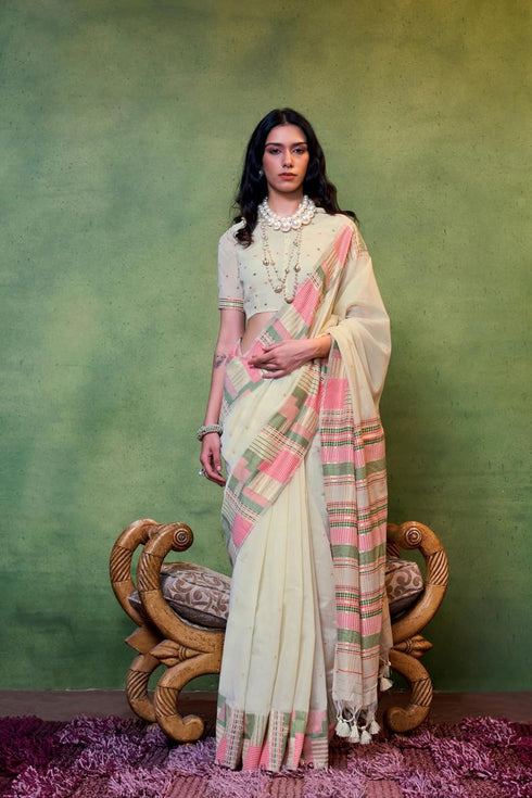 Vasthrlay Kanjivaram Cotton Unstitched Ethnic Wear
