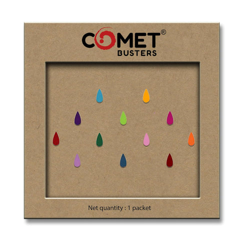 Comet Busters Tear Drop Shaped Velvet Multicolor Bindi