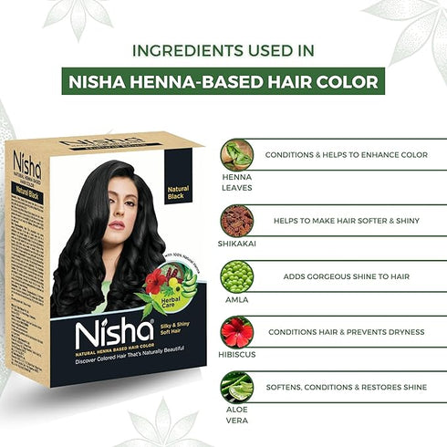 Nisha Henna Based Hair Color Natural Black 60g