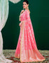 Vasthrlay Banarasi Jacquard Unstitched Pink Saree