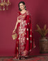 Vasthrlay Kanjivaram Banarasi Unstitched Red Saree