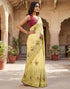 Vasthrlay Chanderi Printed Unstitched Beige Saree