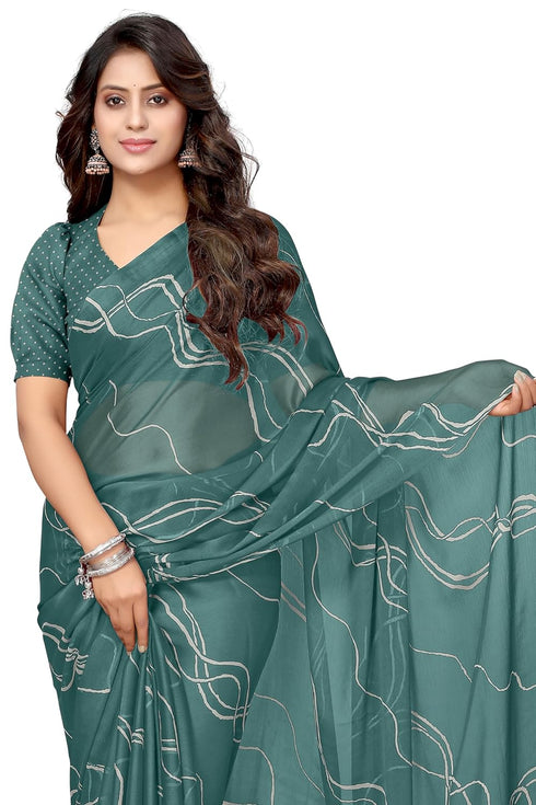 Vasthrlay Fashion Georgette Geometric Dusty Ethnic Wear