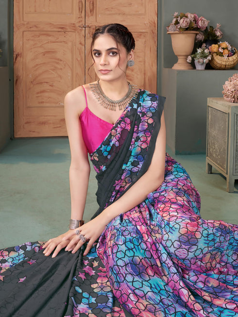 Vasthrlay Georgette Printed Saree