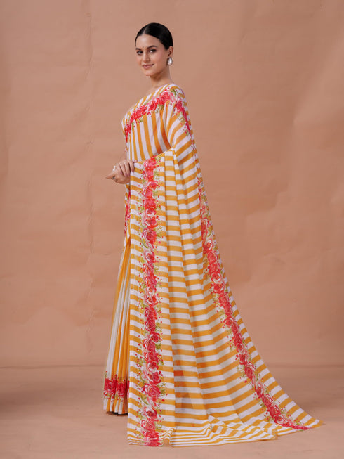 Vasthrlay Pink Unstitched Saree