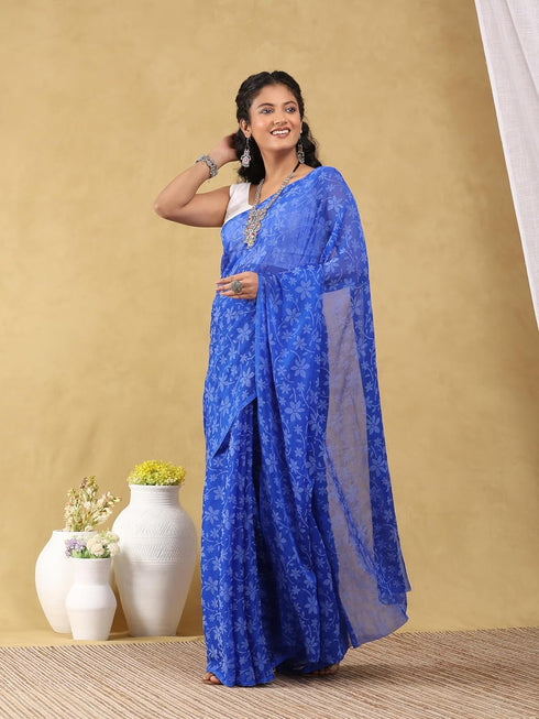 Vasthrlay Garden Vareli Chiffon Viscose Brasso
