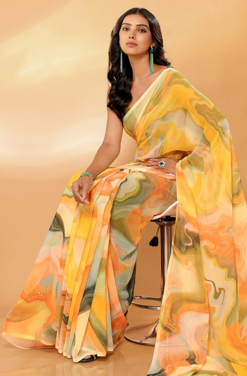 Vasthrlay Georgette Printed Saree