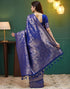 Vasthrlay Banarasi Kanjivaram Unstitched Black Saree