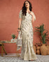 Vasthrlay Womens Printed Off White Saree With Unstitched Blouse Piece