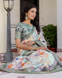 Vasthrlay Womens Printed Unstitched Beige Saree