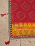 Vasthrlay Georgette Embroidery Red And White Saree With Unstitched Blouse Piece