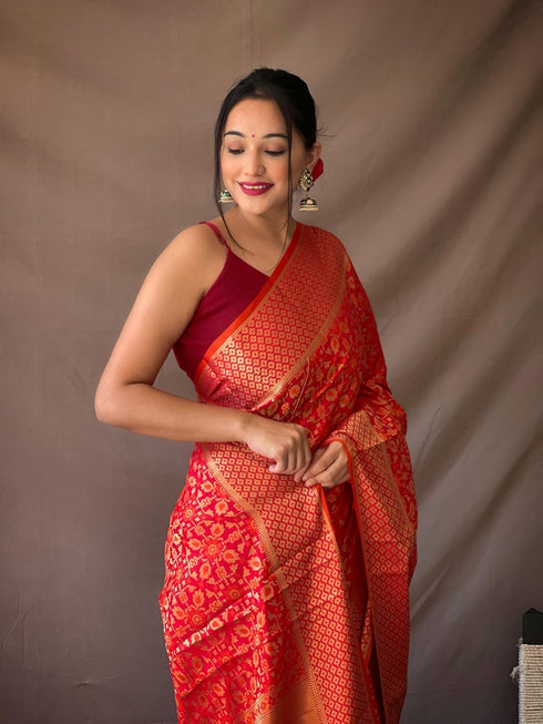Vasthrlay Kanjivaram Patola Unstitched Ethnic Wear