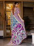 Vasthrlay Womens Printed Light Blue Saree With Unstitched Blouse Piece