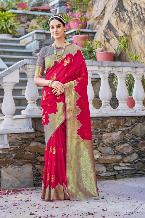 Vasthrlay Banarasi Rich Redfirozi Ethnic Wear