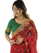 Vasthrlay Georgette Embroidery Unstitched Red Saree