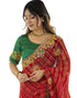 Vasthrlay Georgette Embroidery Unstitched Red Saree