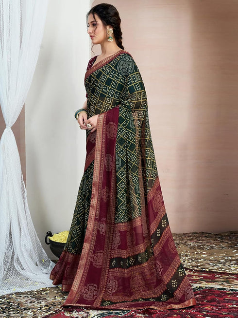 Vasthrlay Chiffon Bandhani Unstitched 4159s2944n Yellow