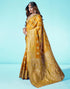 Vasthrlay Banarasi Jacquard Unstitched Yellow Saree