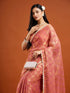 Vasthrlay Orange Unstitched Saree