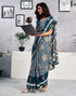 Vasthrlay Womens Printed Unstitched Light Green Saree