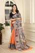 Vasthrlay Orange Unstitched Saree