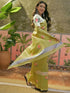 Vasthrlay Shimmer Printed Unstitched Lime Green Saree