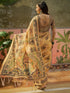 Vasthrlay Shimmer Printed Unstitched Beige Saree