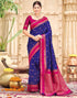 Vasthrlay Womens Paithani Unstitched Blue Saree