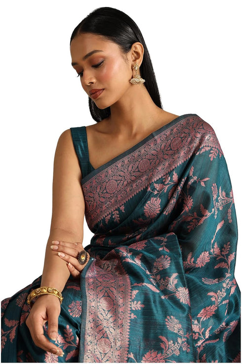 Vasthrlay Tussar Floral Print