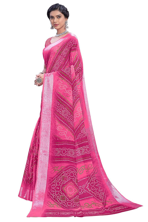 Vasthrlay Bandhani Chiffon Blue Ethnic Wear