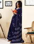 Vasthrlay Womens Printed Unstitched Dark Green Saree