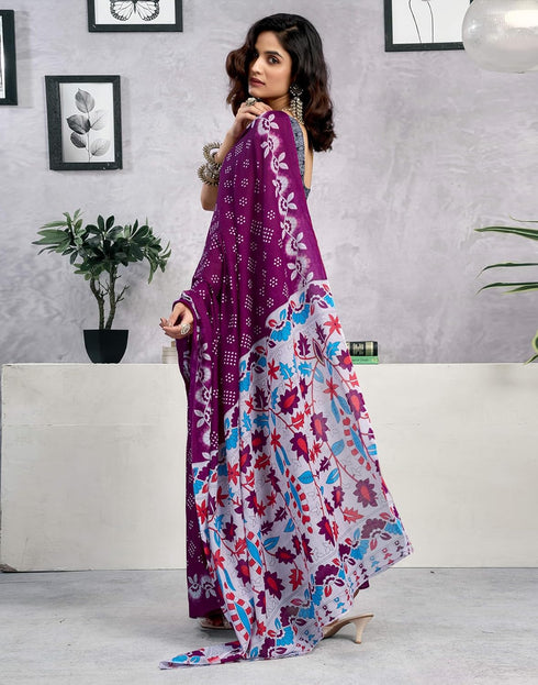 Vasthrlay Womens Printed Unstitched Green Saree