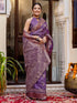 Vasthrlay Womens Weaving Purple Saree With Unstitched Blouse Piece