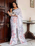 Vasthrlay Womens Printed Unstitched Dusty Pink Saree