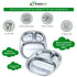Stainless Steel Plates with Compartments Set of 2