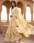 Vasthrlay Chanderi Printed Unstitched Beige Saree